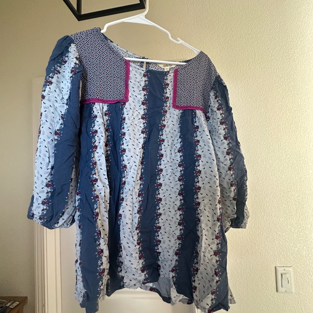 Matilda Jane Navy and White Floral Blouse